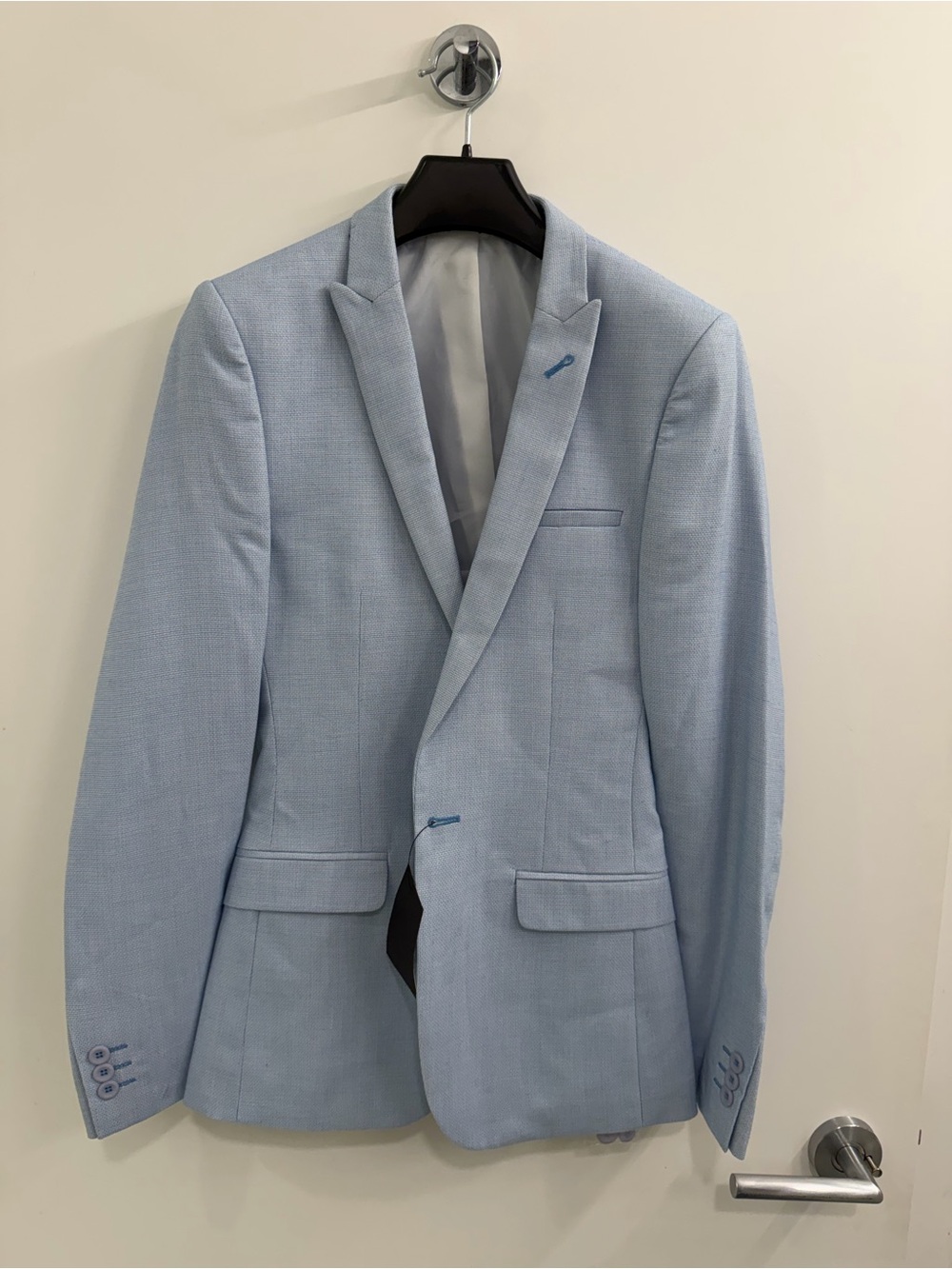 Light Blue Men's Textured Suit